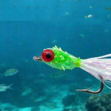 Carbon Fiber Fly Fishing Lures With 3D Eyes For Bottom Fishing In Rough Area Orange