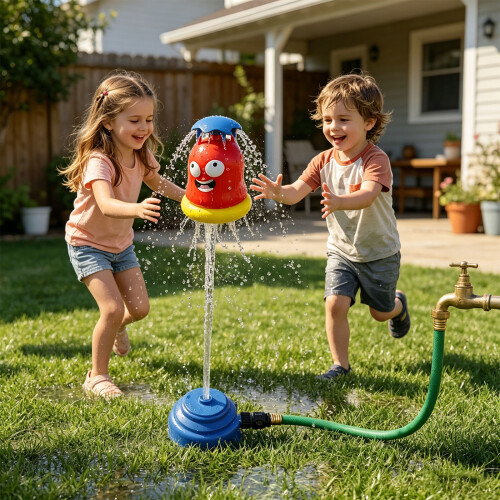 Portable Water Powered Baseball Toy For Active Play Outdoors Red