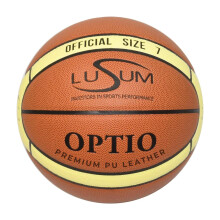 Lusum Optio Basketball PU Leather - Indoor Outdoor Basketball Size 7 for all Conditions - Suitable for all Ages and Abilities
