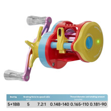Colorful Fishing Reel With Double Seaing Bearing And Ergonomic Handle BK Left D C Brake