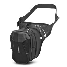 flintronic Leg Bag, Motorcycle Leg Bag, EVA Hardshell Durable Hiking Waist Pack, with Headphone Jack, Waterproof Multi-Function Sports Hip Bag for Me