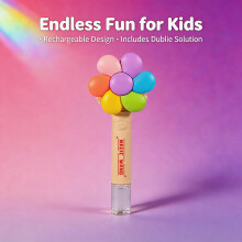 Creative Rotating Flower Bubble Wand Bubble Blower Toy For Kids Imaginative pink charged