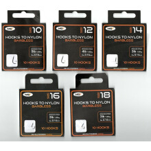 NGT Barbless Hooks - 50 Pieces in Sizes 10, 12, 14, 16 &