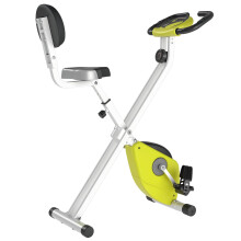 HOMCOM Folding Exercise Bike, Fitness Bicycle Indoor Trainer, Quiet 8-Level Magnetic Resistance, with LCD Monitor, Pulse Sensor and Wheels for Sport