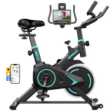 TENBOOM Exercise Bike Home Gym Use, with LCD Display & Tablet Holder, Indoor Cycling Bike for Fitness Cardio Workout, Silent 0-100% Level Adjustable