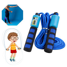 Blue Kids Skipping Rope with Counter Adjustable 2.7M Jump Rope EVA Foam Handles Fitness Speed Rope for Boys Girls Cardio Workout Exercise Home Gym Tr