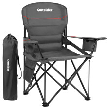 OUTSIDER Oversized Folding Camping Chair Portable Outdoor Fishing Chairs for adults 160kg Capacity with Lumbar Support, Cooler Bag, Cup Holder for Ca