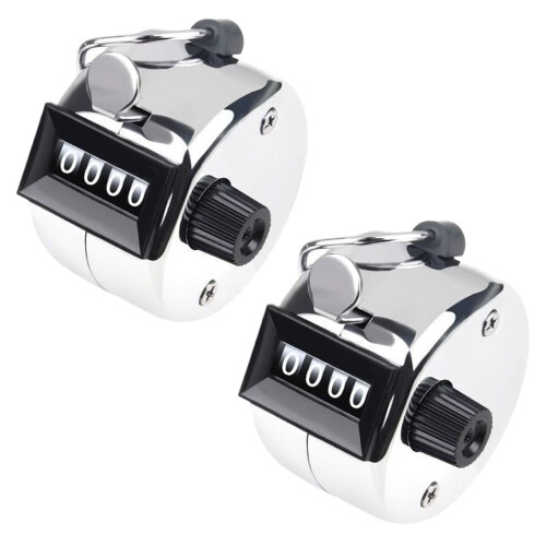 2PCS Hand Tally Clicker Counter with 4-Digit Display with Easy Operation