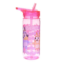 Bluey Girls Water Bottle 580ml with Carry Handle featuring and Bingo – BPA-Free Reusable Drink Bottle for School & Travel – Leak Resistant Flip To