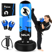 Punching Bag for Kids, Kids Boxing Set with Boxing Gloves 66" Large Inflatable Punching Bag,Gifts for Boys & Girls Age 5-12 for Practicing Karate, Ta