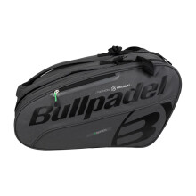 Bullpadel - Black racket bag, with pockets for rackets, compartment for clothing or equipment and auxiliary pockets, padded and handles for transport