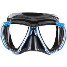 CRESSI Big Eyes Mask Black/Bluee - Single Big Eyes Mask for Diving and Snorkelling, Black/Blue, One Size, Adults
