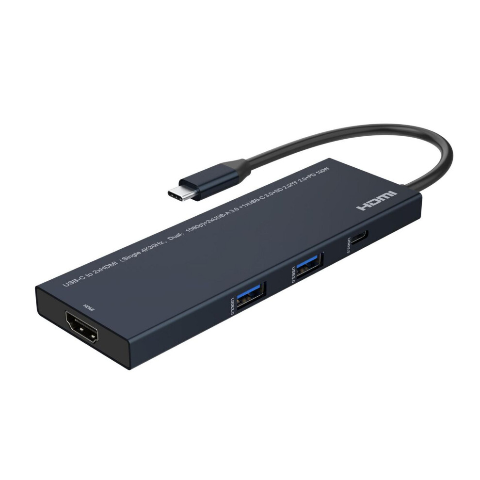 Microconnect Premium Usb-C To Hdmi Mini Dock 2X Hdmi (Single 4K@30Hz Dual 1080P) 2X Usb A 2X Usb-C Pd Up To 100W. Supports Mst For Windows Only. 5715063740224