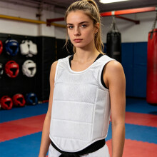 Chest Protector Ergonomic Kickboxing Upper Body Ribs Protectors for Taekwondo White L