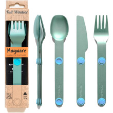 FULL WINDSOR – MAGWARE- Magnetic Camping Cutlery Set- Travel Silverware with case, Kids Lunch Box Set, Outdoor Flatware Utensils, Portable Repurposa