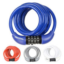 Master Lock Bike Cable Lock, Combination, 1.8 m Coiling Cable, Outdoor, Random Color 8221EURDPROCOL - Use with All Kinds of Bike, Skateboards, Stroll
