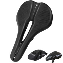 Flintronic Bicycle Saddle, Unisex Cycling Seat with Waterproof Cover and Storage Bag, Soft Breathable PU Leather Bike Seat, Cushion Pad with Ergonomi
