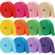 Wonninek Heavy-Duty Polypropylene Webbing Strap, 2.5cm Wide x 60m Total, Waterproof & UV Resistant for DIY, Outdoor Gear, Pet Collars, Bag Straps, Cr