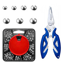 179 Pcs Split Shot Fishing Weights with Pliers and Compartment Box