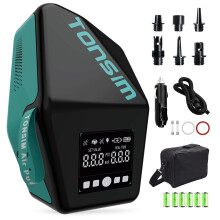 Tonsim Electric Paddle Board Pump 20 PSI, Rechargeable SUP Pump with 4 Modes, Dual-Stage Inflation & Deflation, 12V DC Car Connector, Auto Shut-Off f