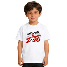 England Home Shirt Football, Boys England Football Shirt 2026: Soft Breathable Shirts Kids Comfortable Clear Printed Graphic Clothing Casual Classic