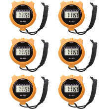 6-Pack Multi-Function Electronic Digital Sport Stopwatch Timer, Large Display with Date Time and Alarm Function, Sports Coaches Fitness Coaches and R