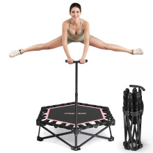 HXD-ERGO 42" Foldable Mini Rebounder Trampoline, Home Fitness Trampoline for Adults, Indoor Exercise Jumper, No Installation Required and Portable, B