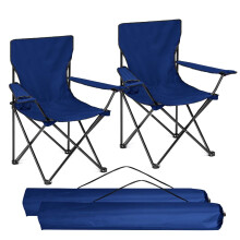 ZOPPER Folding Camping Chair Blue pk2 Portable Chair with Cup Holder Compact & L
