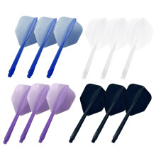 PERSENTU 12Pcs Dart Flights and Shafts,Personalised one Piece Integrated Accessory Plastic Break Resistance 2-in-1 Combined Dart Flights and Stems Da