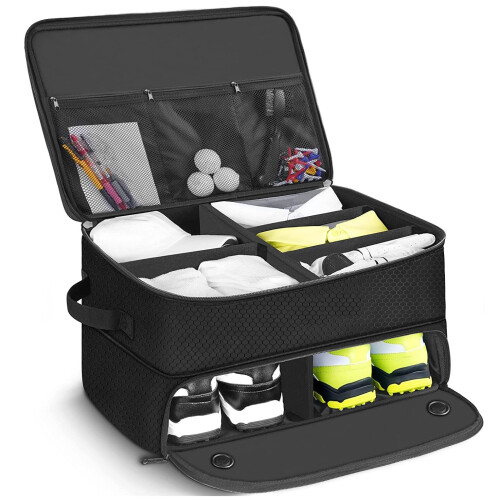 2 Layer Golf Trunk Organizer, Car Golf Locker with Separate