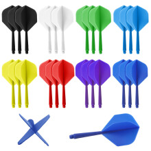 Bbtcxjs 24 Pcs Integrated Dart Flights and Stems All in One, Colorful Integrated Dart Shafts and Flights, Professional Darts Accessories, 2BA Anti Fa