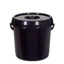 Whitefurze 14L Bucket with Lid, Black 1X