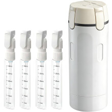 (White, -) 4-in-1 Travel Dispenser Bottle – Refillable Leak Proof Toiletry Container
