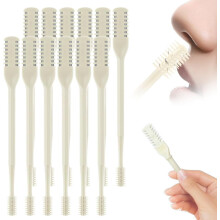 (Beige, 12 Pcs) Nesehårklipper – 2-i-1 manuell trimmer for kvinner menn, beige 3 stk