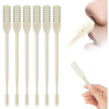 (Beige, 6 Pcs) 3er-Nasenhaar-Schneider, beige, 360 drehbar, für Reise