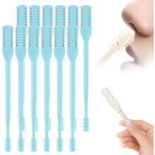 (Blue, 12 Pcs) Nesehårklipper – 2-i-1 manuell trimmer for kvinner menn, beige 3 stk