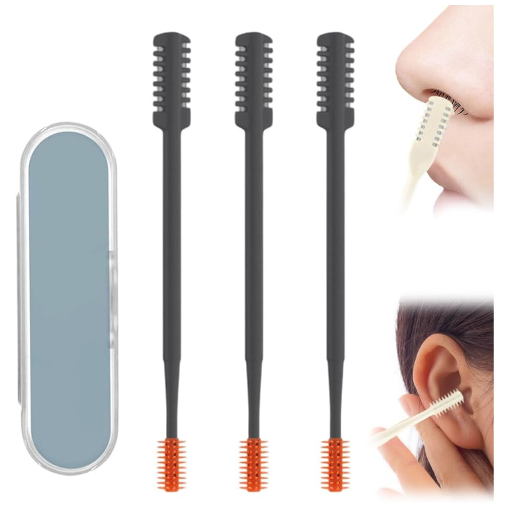 Oimg Gray Nose Hair Trimmer Â 2-In-1 Nasal Hair Cutter For Travel, 3Pcs