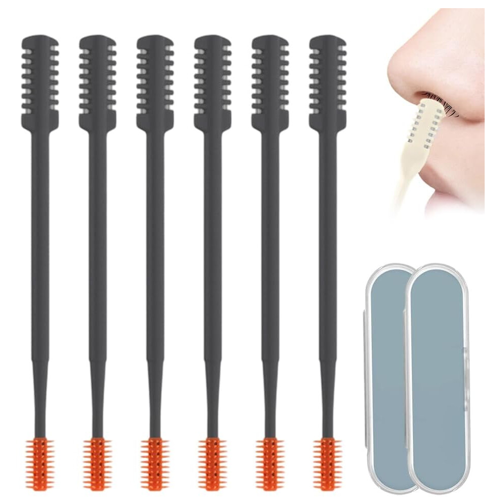 Oimg Gray Nose Hair Trimmer Â 2-In-1 Nasal Hair Cutter For Travel, 6Pcs