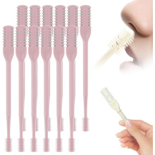 (Pink, 12 Pcs) Bærbar nesehårklipper – dobbeltsidig 360 roterende trimmer