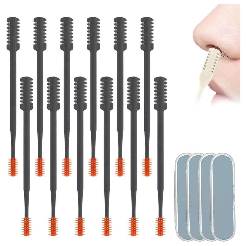 Oimg Gray (, 12 Pcs) Portable Nasal Hair Cutter Â Double Sided 360 Rotating Trimmer