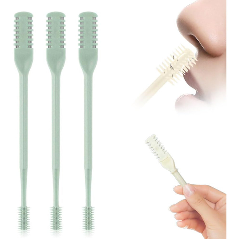 Oimg (Green, 3 Pcs) Portable Nasal Hair Cutter Â Double Sided 360 Rotating Trimmer