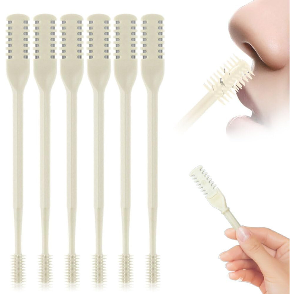 Oimg (Beige, 6 Pcs) Portable Nasal Hair Cutter Â Double Sided 360 Rotating Trimmer