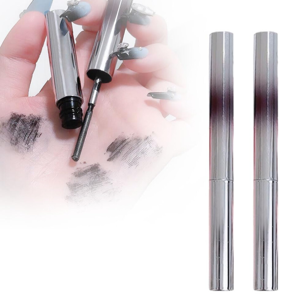 Oimg (Black+Brown, -) Metal Wand Mascara Â Iron Mascara Volume & Length Waterproof