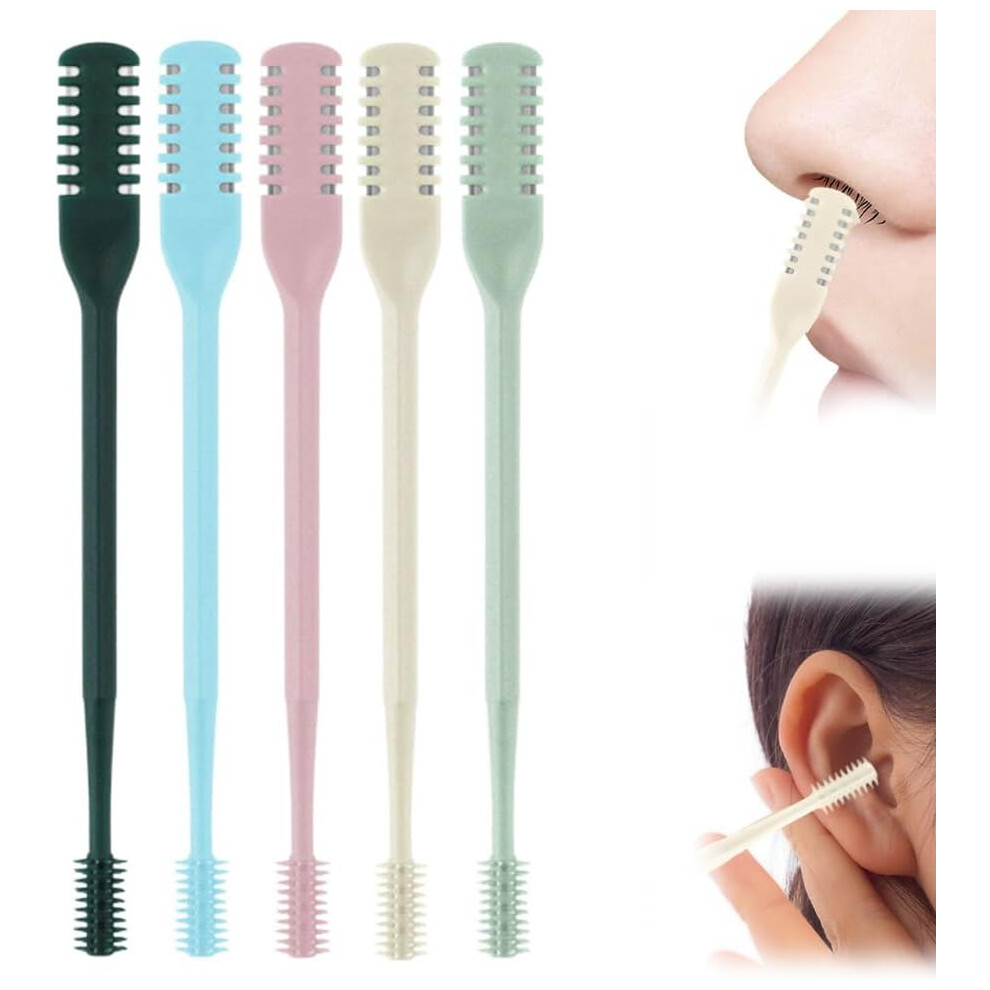 Oimg (5 Pcs, -) 2 In 1 Nasal Hair Cutter Â Double Sided Trimmer With Ear Picker, 5Pcs