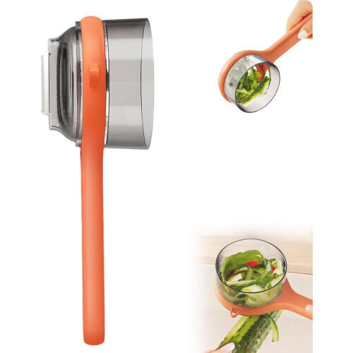 (Orange, -) Vegetable Peeler with Container – 2-in-1 Multifunctional Kitchen Gadget