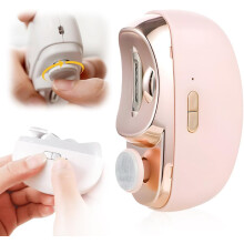 (Pink, -) Elektrické kliešte na nechty, 2 v 1 leštiaci automatický zastrihávač s LED