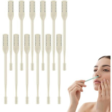 (Beige, 12 Pcs) 3er-Nasenhaar-Schneider, beige, waschbar, für Reise