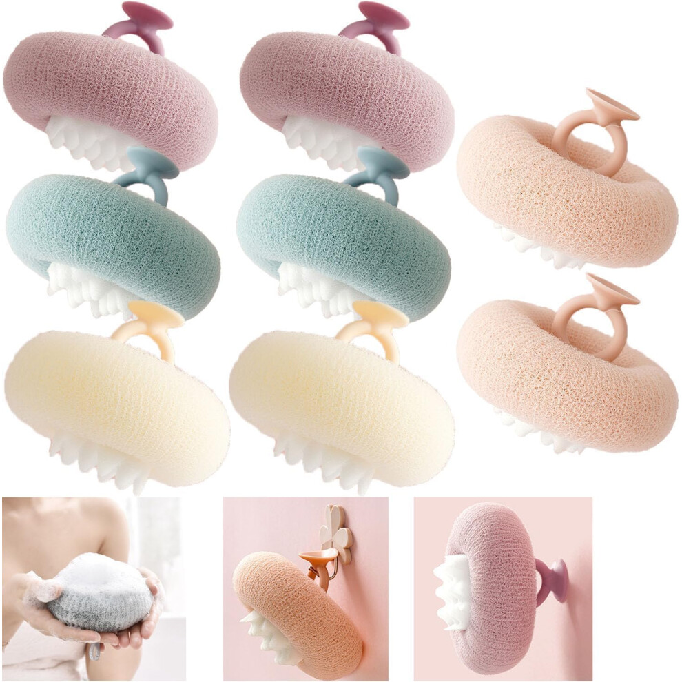 Oimg (Style_name, -) Super Soft Sunflower Suction Cup Bath Ball Â Exfoliating Sponge, 4Pcs