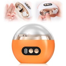 (Orange, -) 1er-elektrischer Nagelknipser, weiß, 2-in-1, mit LED