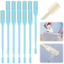 (Blue, 12 Pcs) Nasal Hair Cutter – 360 Rotating Double-Sided Nose Trimmer for Travel